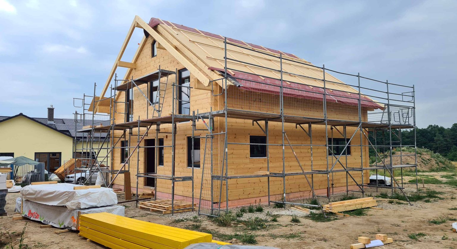 Blockhaus Baustelle Bautzen Aug. 2023