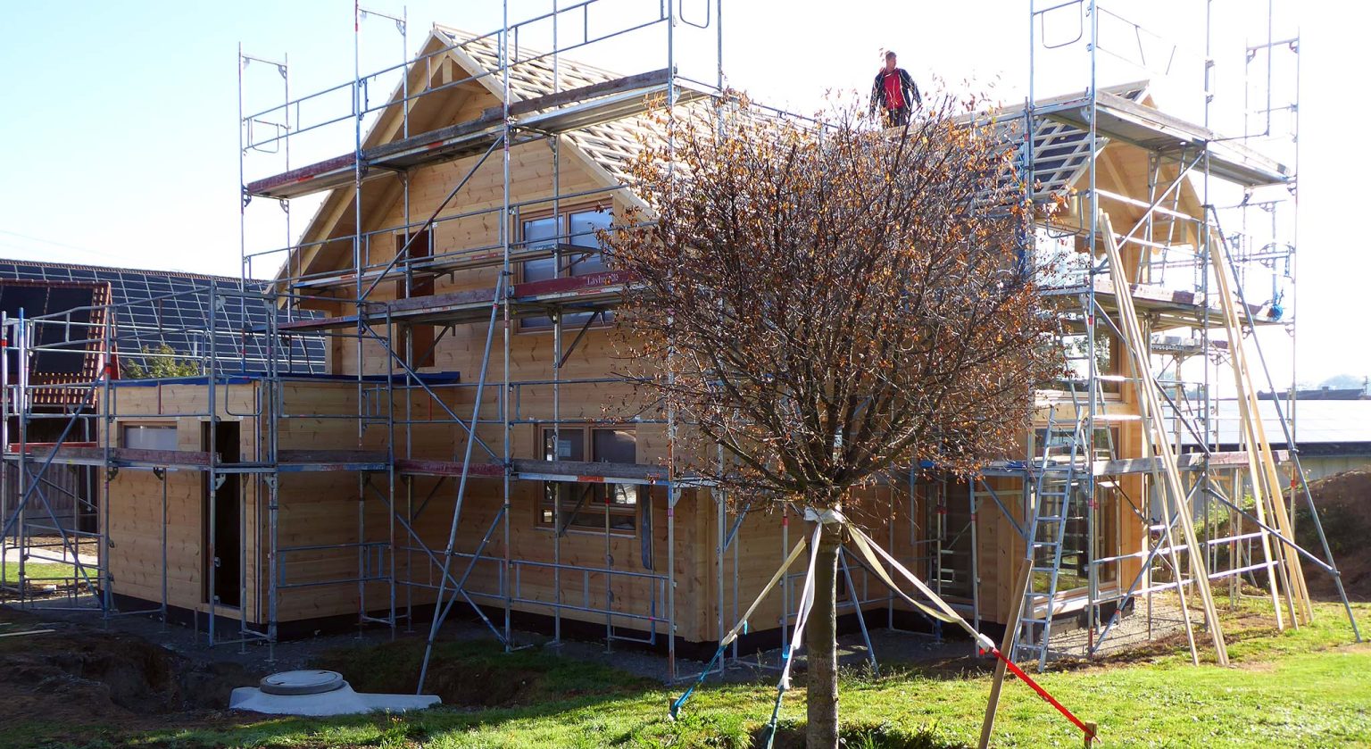 Blockhaus Neubau von Fullwood bei Crailsheim im November 2023