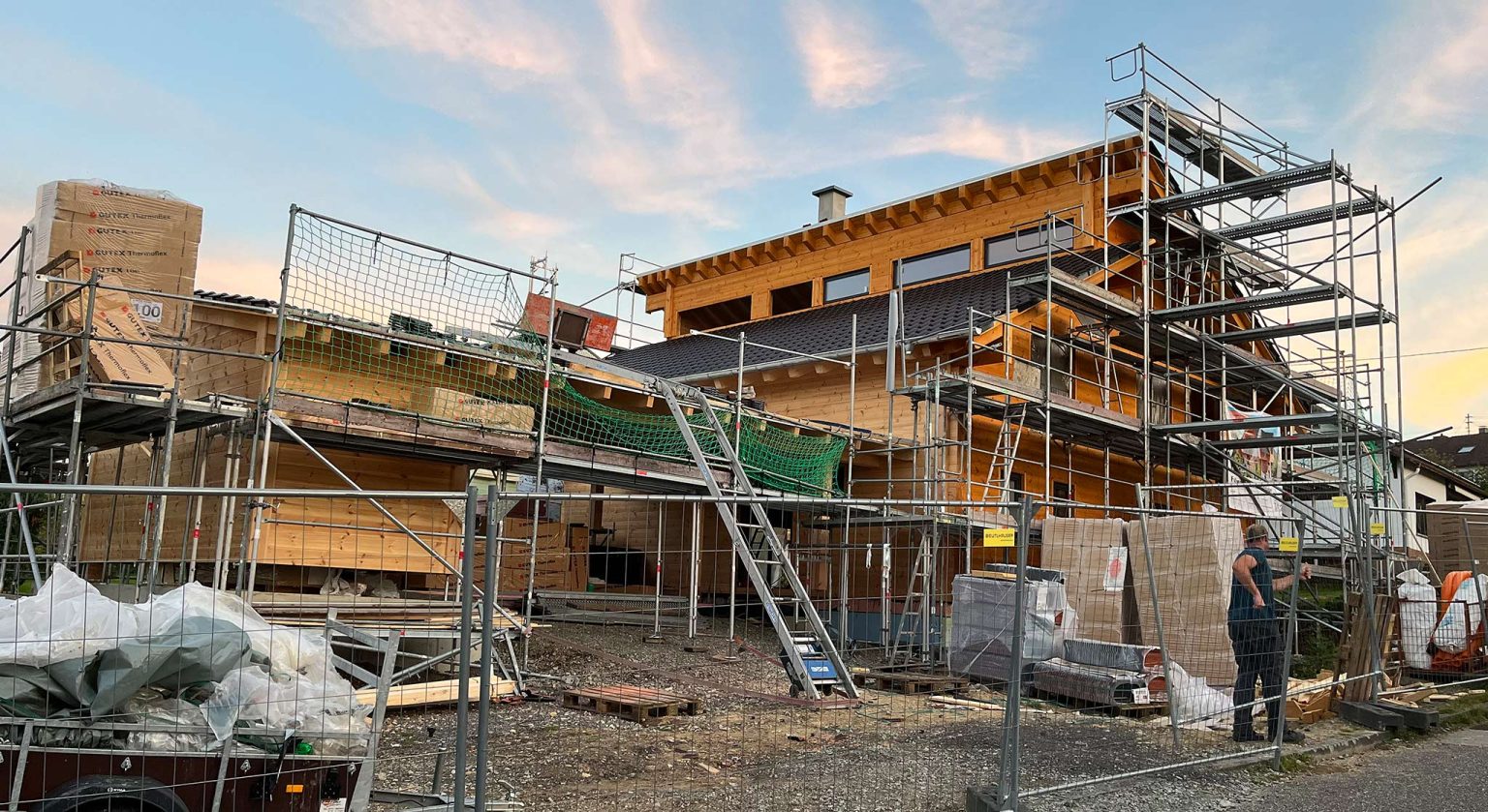 Fullwood Blockhaus Neubau im Westerwald, November 2023